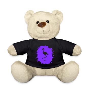 flamingo splatter - Teddy - Schwarz - Vorne