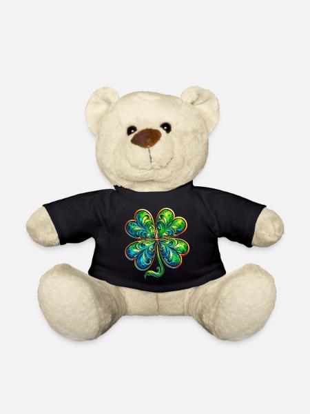 Vierblättriges Kleeblatt - Teddy - Schwarz