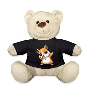 Dabbing Hamster: Cute Cartoon Fun - Teddy Bear - black - Front