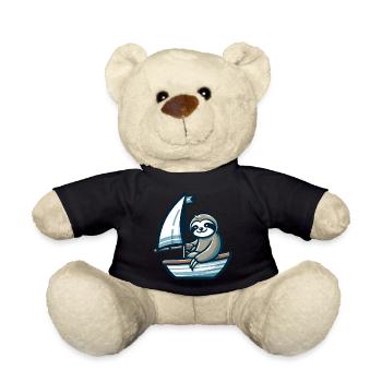 Sommersegeln mit Faultier auf Jolle - Teddy - Schwarz - Vorne