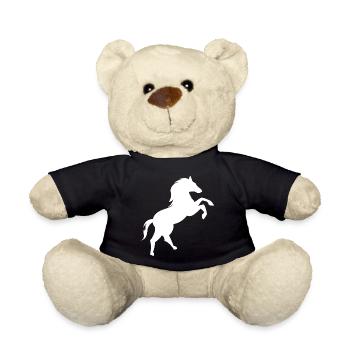 Pferd Galopp Logo Hinterbeine Tiere Illustration - Teddy - Schwarz - Vorne