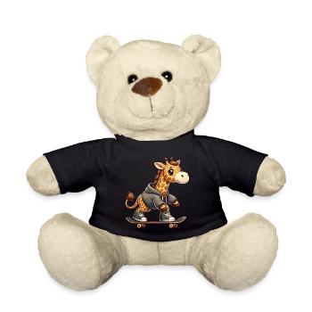 Cute Skater Giraffe - Teddy - Schwarz - Vorne