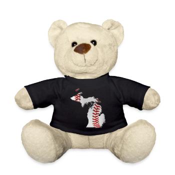 Michigan (United States) | real baseball | Map - Teddy Bear - black - Front