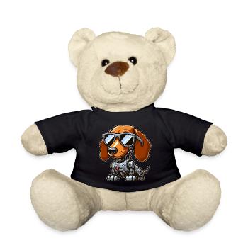 Teckel Robot Science-Fi Mech Cyborg Chien - Nounours - noir - Devant