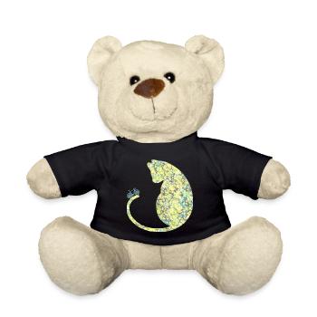 Cat with Bike E 219 - Teddy Bear - black - Front