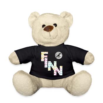 FINN - Schöner Jungen Name mit Dinosaurier - Teddy - Schwarz - Vorne