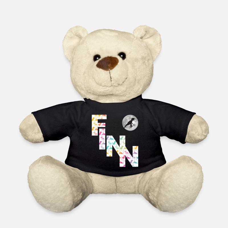FINN - Schöner Jungen Name mit Dinosaurier - Teddy - Schwarz
