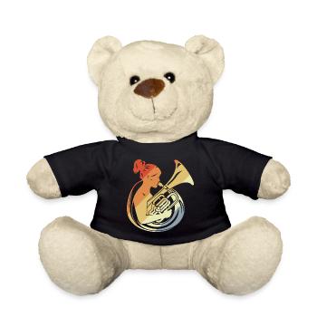 Joueur de tuba Look vintage - Nounours - noir - Devant