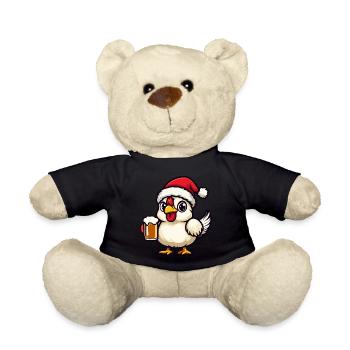 Huhn Weihnachten Bier - Teddy - Schwarz - Vorne