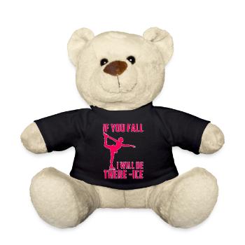 Skating Mom Tshirt Figure Skating Gift - Teddy Bear - black - Front