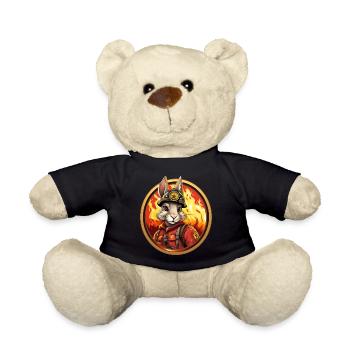 Rabbit Fire Brigade - Teddy Bear - black - Front