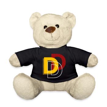 Buchstabe D Typo Geschenke - Teddy - Schwarz - Vorne