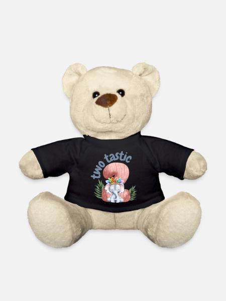 Two Tastic Elephant Safari Party - Teddy Bear - black