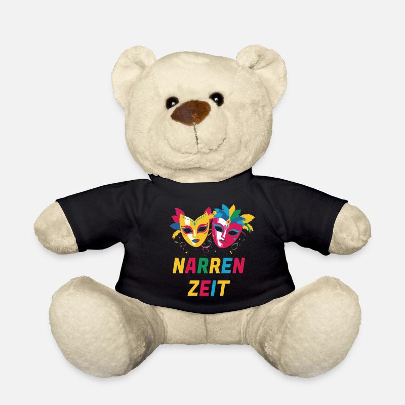 Karneval Köln Fasching Kostüm Maske Narren - Teddy - Schwarz