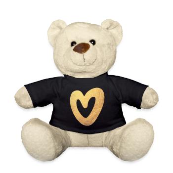 Yoga Herz Gold Liebe Weihnachten Symbol Luxus Love - Teddy - Schwarz - Vorne