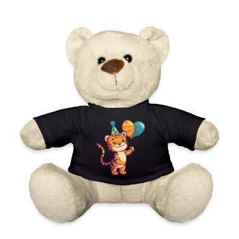 Tiger Birthday Comic - Teddy Bear - black - Front
