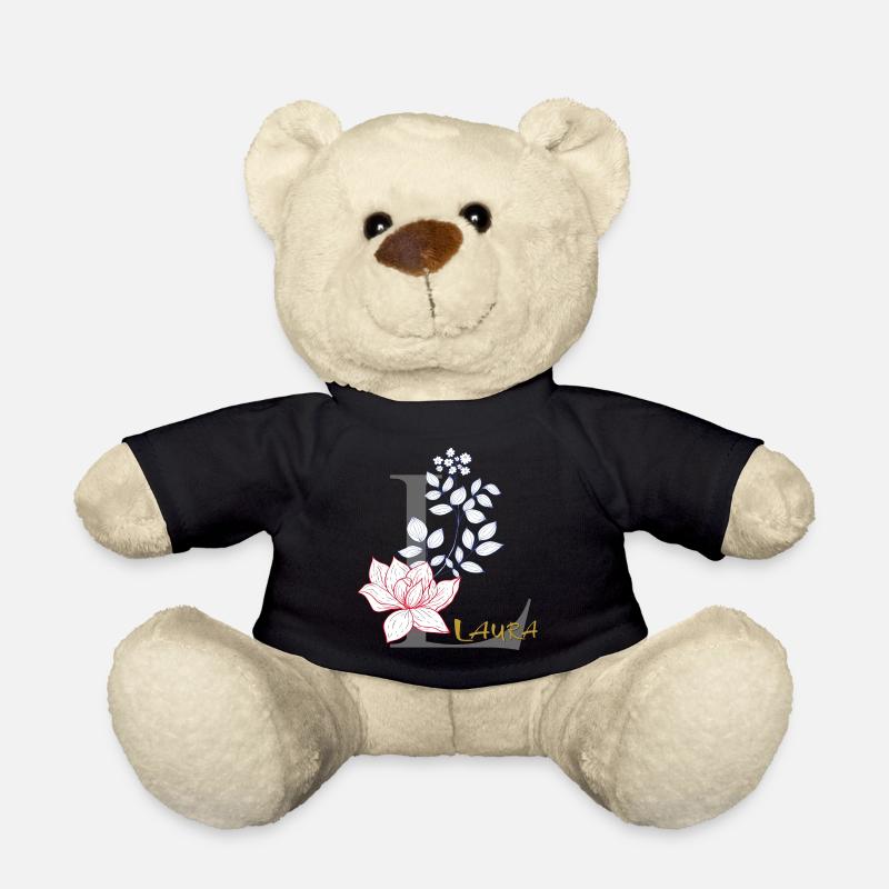 Initiale Buchstabe Laura - Teddy - Schwarz