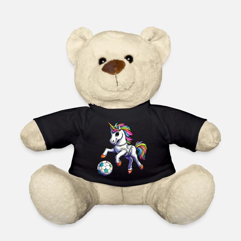 Einhorn Fussball - Teddy - Schwarz
