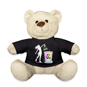 FCK AFD - Contre la droite - gardez votre environnement propre - Nounours - noir - Devant