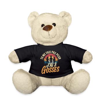 Tu me fais pas peur j'ai 3 gosses - Nounours - noir - Devant