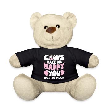 Cows Make Me Happy - Teddy Bear - black - Front