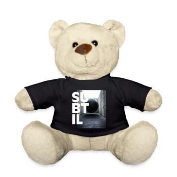 Weightlessness, subtle black and white, graphic design - Teddy Bear - black - Front