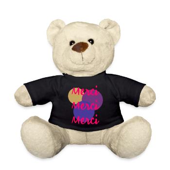 THANK YOU. THANKS. ANNIVERSARY. BIRTH. RETIREMENT. - Teddy Bear - black - Front