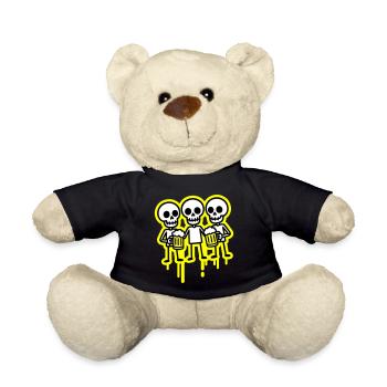 Party Crew Skelett Bier - Teddy - Schwarz - Vorne