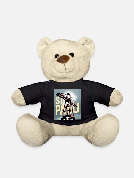 St. Pauli Hamburg Hafen Hafenkran Nostalgie - Teddy - Schwarz