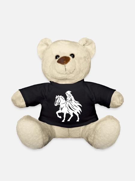 Silhouette majestueuse de cheval et de guerrier - Nounours - noir