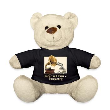 Coffee and music = relaxation - Teddy Bear - black - Front