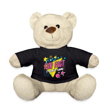 Fun Fact I Don't Care 80er Retro Ironisch - Teddy - Schwarz - Vorne