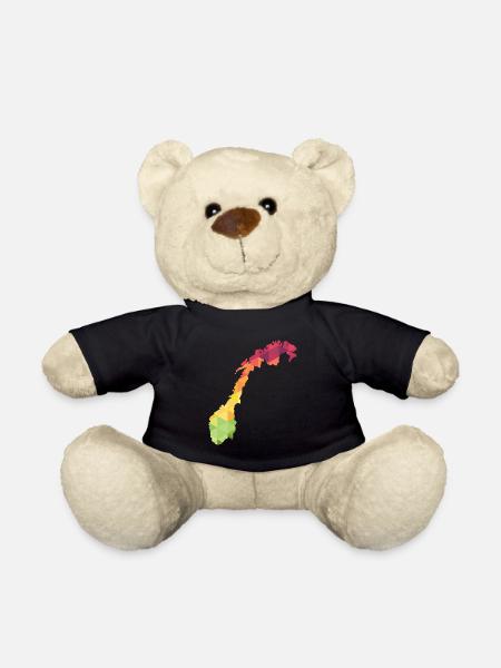 Norway - Norge - Norwegen - abstrakt - Landkarte - Teddy - Schwarz