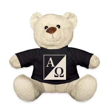 Christian Alpha and Omega Symbol Faith - Teddy Bear - black - Front