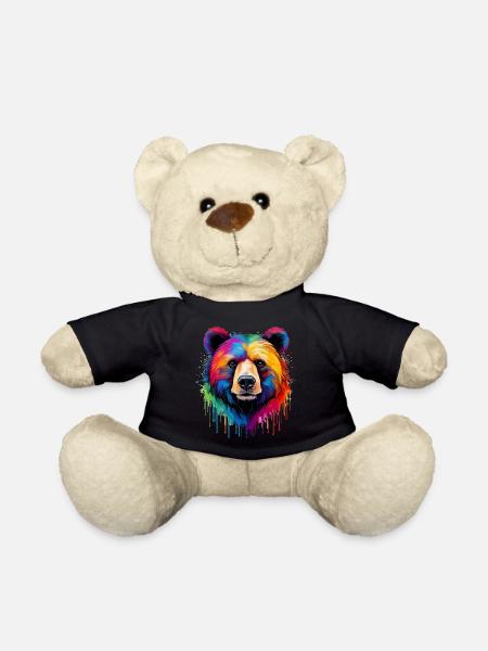 Bear in rainbow colors - Teddy Bear - black