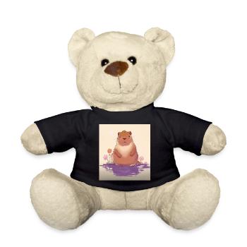 Pastel Lake Capybara - Teddy Bear - black - Front