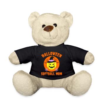Conception de maman de softball d’Halloween - Nounours - noir - Devant