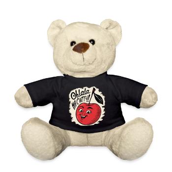 Ohlala Ma Kirsche Geschenkidee Süßes Mädchen - Teddy - Schwarz - Vorne