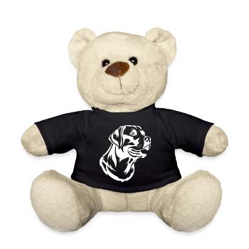 Dog White White Dog Dog Head T-shirt Gift - Teddy Bear - black - Front