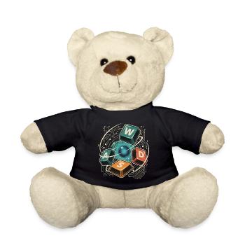 WASD Gaming Cute Cute Gamer Gift - Teddy Bear - black - Front