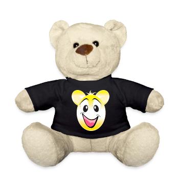 Happy Yellow Smiling Bear - Teddy Bear - black - Front