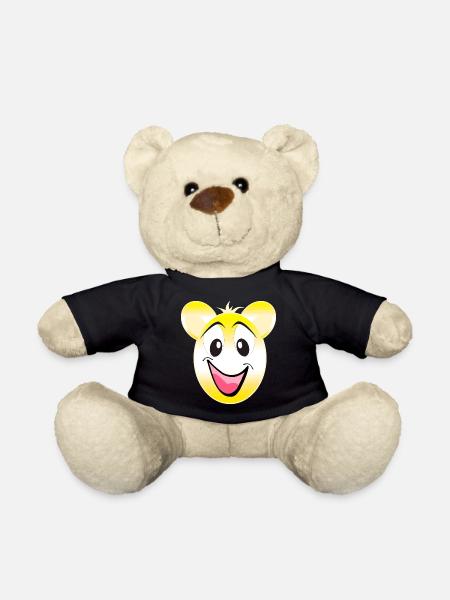 Fröhliches Gelbes lächelndes Bärchen - Teddy - Schwarz