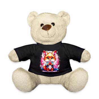 Kawaii Chibi Fox - Teddy Bear - black - Front