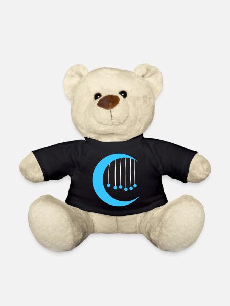 Blå måne med vindspel - Teddy Bear - black