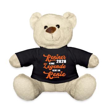 Orangene Retro Typografie 2028 Rentner 2026 - Teddy - Schwarz - Vorne