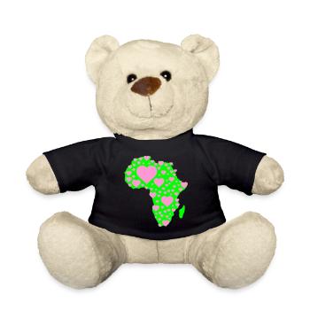 Africa Heart Pattern - Teddy Bear - black - Front