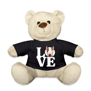 LOVE Bull Terrier Dog Dog Lover Funny - Teddy Bear - black - Front