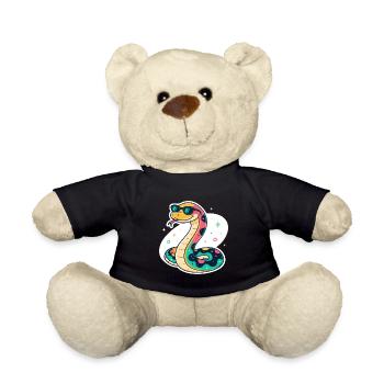 Bunte Schlange mit Sonnenbrille - Teddy - Schwarz - Vorne