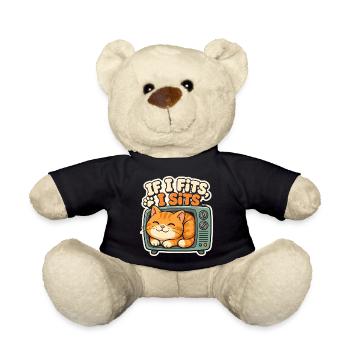 Chat Mignon Rétro TV If I Fits I Sits - Teddy Bear - black - Front