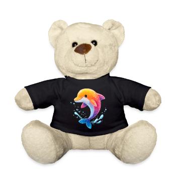 Farbiger Delfin Spritz - Teddy - Schwarz - Vorne